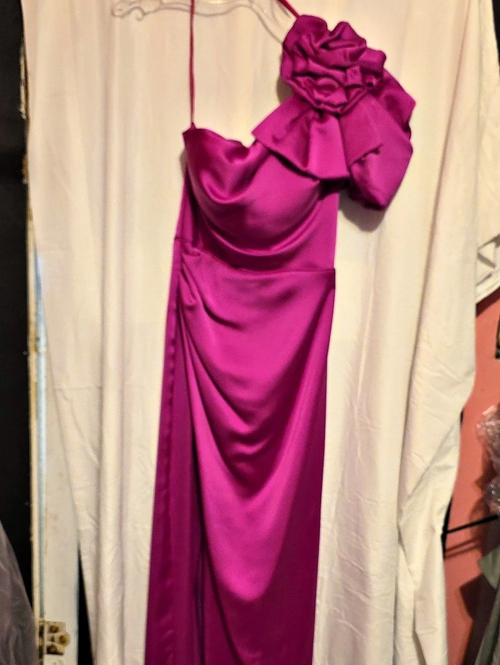 Tarik Ediz Fuchsia JANICE Maxi Dress in Pink Size 6 NWT
